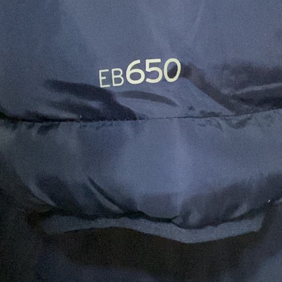 EUC Eddie Bauer Mens XXL Down Puffer Jacket Navy Blue EB650 - Picture 4 of 9